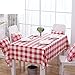 Produktbild H&S Rot karierte Tischdecke Picknick Tuch ländlichen Kleinen frischen Tee Tischdecke Wohnzimmer Tischdecke Sitzkissen vollständiger Satz - ein 110 x 160 cm (43 x 63 Zoll)