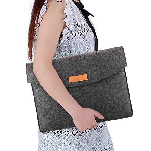 ProCase 13 – 13.5 Inch Schutzhülle Filz Laptop Sleeve Tasche, 13 Inch Macbook Pro Retina / MacBook Air, 13.5 Inch Surface Book und andere Chromebook Ultrabook Notebook (Schwarz) - 8