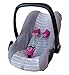 Produktbild ByBoom® - Universal Sommerbezug, Schonbezug aus Frottee mit Streifen für Babyschale, Autositz, z.B. Maxi Cosi Cabrio Fix, City, Pebble; Designed in Germany, MADE IN EU, Farbe:Grau/Streifen-Grau