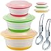 Produktbild IHUIXINHE Silicone Collapsible Storage Bowls, 3 Klappbarer Lunch Schalen platzsparend Prep Schüssel - Lebensmittel Aufbewahrungsbehälter