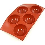 Paderno Flexipad Semisfera per Sfere di Cioccolata, Torte, 5 Impronte in Silicone Antiaderente, Dolce Stampo Diametro 80 mm, 