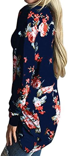 Elevesee Women's Boho Irregular Long Sleeve Wrap Kimono Cardigans Casual Coverup Coat Tops Outwear Blue Small