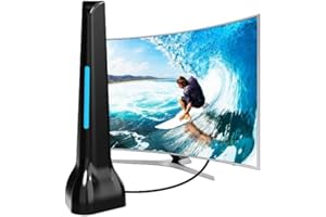 DTB TECH Antenne TV Intérieur Puissante TNT HD - Antenne TV Intérieure Longue Portée à 360 ° - Compatible avec la Télévision Portable 4K 1080p et Toutes Les TV