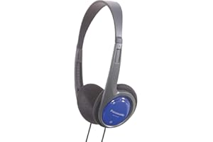 Panasonic RP-HT010E-A Bügelkopfhörer, 1,2m Kabellänge, Klinkenstecker, geringes Gewicht, Blau