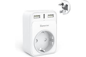 Reiseadapter UK Adapter England Deutschland Stecker Reisestecker Reiseadapter UK mit 2 USB 1USB C (3A) Steckdosenadapter Typ G für England Irland Großbritannien Wand Ladegerät Ladestation