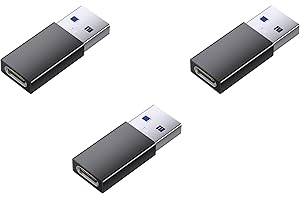 Dunamis Exousia 3 Pack USB C Female to USB 3.0 Male Adapter, Type C Female to A Male Charger Cable Converter Compatible with Mbook, Notebook, Tablet, Smartphone, Airpods, Galaxy etc... (USB-C Type 2)