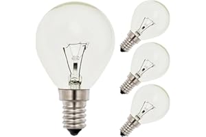 Sunnylinn 25W E14 Fancy Globe Scentsy Light Bulb Dimmable, SES Small Edison Screw Large Globe Light Bulb 230V Warm White 2700K, 25W E14 Bulb for Scentsy Stamdard Wax Warmers (4-Pack).