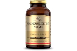 ‎SOLGAR SOLGAR® Magnesiumcitrat 200mg | Für Energie, Psyche & Muskeln | hohe Bioverfügbarkeit | 120 vegane Tabletten