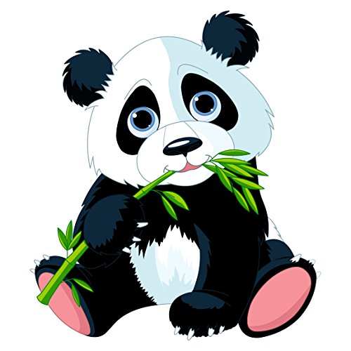 Preisvergleich Produktbild PPS. Imaging Wand Aufkleber nibbeln Panda, Kinderzimmer, Bär, Illustration, Wandtattoo, Wandaufkleber, Tattoos, Wand Aufkleber, Maße: 45 cm x 40 cm