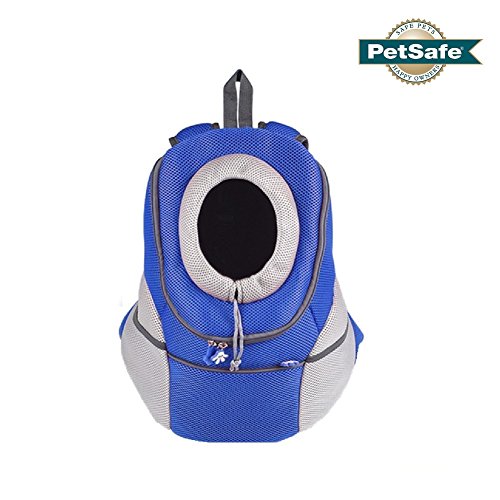 Ducomi® Pets Courmayeur - Mochila para el Transporte de Perros y Cachorros en Tejido Elástico y Transpirable de Malla (XL, Azul)