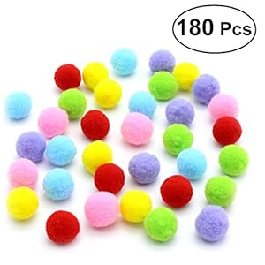 ueetek 180pcs 3.5 cm gato jugando surtidos colores de suave gato de gato Bola de juguete de parte de los Quast de pelotas (mezcla de color)