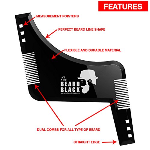 Bart-Gestaltung & Styling-Tool mit eingebautem Kamm für perfekten Line Up & Edging, verwenden Sie mit einem Bart Trimmer oder Rasiermesser, um Ihre Bart & Gesichtsbehaarung, Premium-Qualität Produkt von The Beard Black - 4
