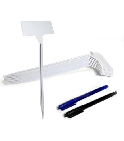 Elixir Gardens L4 Plastic Re-Usable Plant & Flower Labels | Pen & Pencil Compatible | From 50-10000 | 4" / 10cm Red Stick In Label X 50