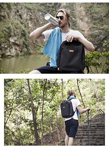 KALIDI 15″ Laptoprucksack Schultasche Reisetasche Daypacks Uni Backpack für Outdoor Sports Freizeit (Schwarz, Laptoprucksack) - 7