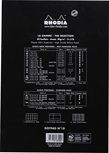 Rhodia 18559C DotPad Block Dot Grid (DIN A4, 21 x 29.7 cm, 80 Blatt) schwarz - 2