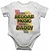 I Listen to Reggae Music With My Daddy - Baby Vests Bodysuits Baby Grows Personalised Graphic for Music Lover - Boys, Girls - White - 0 - 3 Months