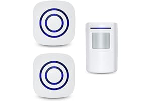 Solidpin Driveway Motion Sensor Alarm Chime, Professional Wireless Digital Doorbell with PIR Infrared Detector Induction Door Bell Home Security 2 Plug-in Receiver & 1 Alert