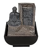 Größe: ca. 17x14 cm Tischbrunnen Buddha am Wasserfall Zimmer Brunnen Wasserspiel Springbrunnen