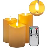 TriLine Alevsiz Titreyen LED Mum B&uuml;y&uuml;k Boy 3l&uuml; Set Kumandalı