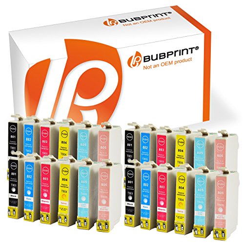 24 Druckerpatronen kompatibel für Epson T0801 - T0806