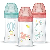 Biberons Anti-Colique Dodie Sensation+ - Lot De 3 - 270ml Tétine Plate Débit 2