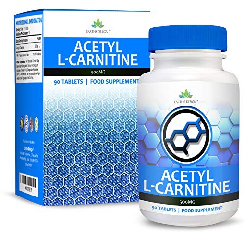 Acetil L-Carnitina - Carnitina 500mg - Aminoácido L Carnitina - Acetyl Carnitine - 90 Cápsulas (Suministro Para 3 Meses) de Earths Design