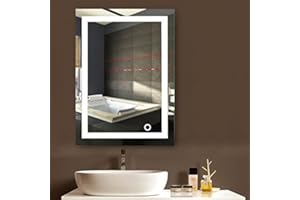 KEDIA MUPAI Badspiegel LED Badezimmerspiegel Beleuchtet Bad Spiegel Wandspiegel (Weiß, B, 50x70cm)