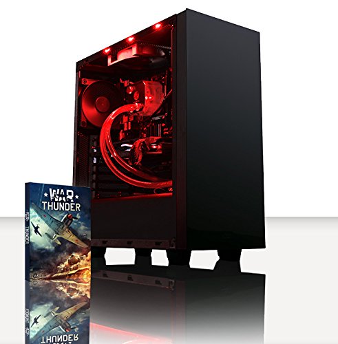 VIBOX Warrior 4.112 Gaming PC - 4,0GHz AMD FX 6-Core CPU, RX 460 GPU, leistungsfähig, Wassergekühlter Desktop Gamer Computer mit Spielgutschein, Rot Innenbeleuchtung, lebenslange Garantie* (4,0GHz übertakteter Superschneller AMD FX 6300 Sechs 6-Core Prozessor CPU, MSI AMD Radeon RX 460 2GB Grafikkarte, 8GB DDR3 1600MHz Kingston Hyper X RAM, 2TB (2000GB) SATA III 7200rpm Festplatte, Raijintek Triton AIO CPU Wasserkühler, 85+ Netzteil, NZXT Gehäuse, AM3+ Mainboard, Ohne Windows Betriebssystem)
