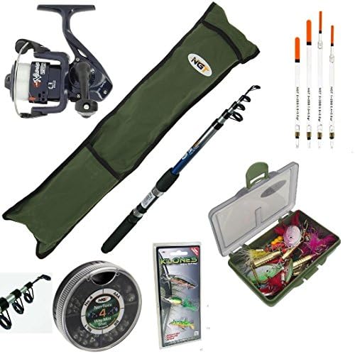 HL FISHING SUPPLIES COMPLETE KIDS FISHING SET ROD AND REEL STARTER SET TRAVEL BAG FLOATS SHOT TACKLE BOX