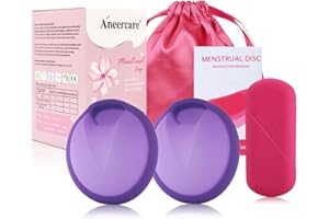 CLIUNT Menstruationsscheibe Set, Periodenscheibe, Menstrual Disc, Auslaufsicher Menstruationstassen aus Silikon, 2 Größe S+L, für Schwimmen, Sport und Intimität