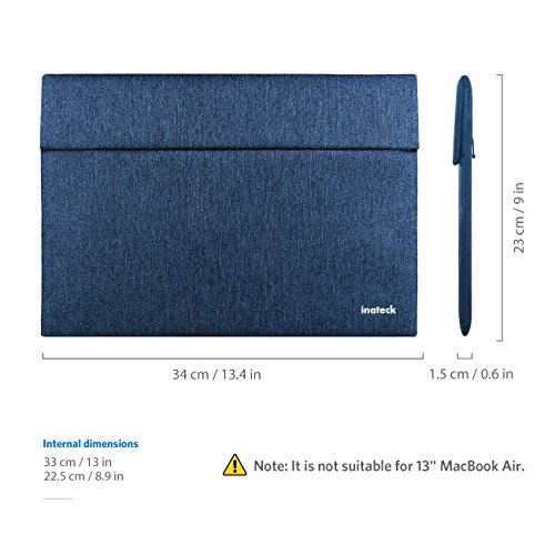 Inateck Laptop Sleeve Tasche Hülle für 13″ MacBook Pro mit Touchbar 2016 Version und Microsoft Surface Pro 3 & 4 – Blau - 2
