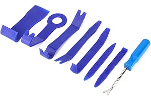 AKOZON Zestaw narzędzi do usuwania Auto Trim 8 sztuk tapicerka samochodowa demontaż podważ 6in nawigacja audio do usuwania zestaw narzędzi do naprawy na desce rozdzielczej panelu drzwi samochodu(niebieski)