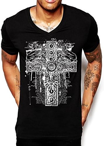 Celtic Cross Bible Quote V Neck T Shirt - Distinkt Youth