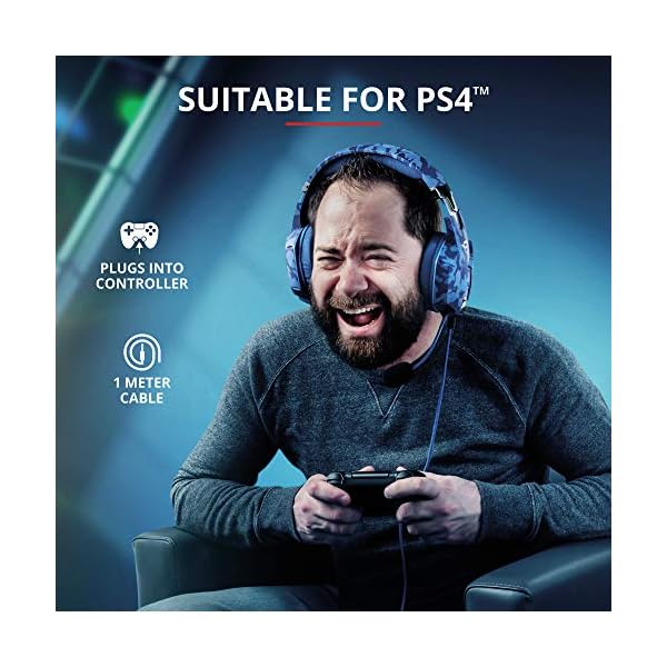 Trust Gaming Cascos PS4 & PS5 GXT 322B Auriculares Gamer con Micrófono Flexible y Diadema Ajustable, Cable de 1 m, para… - Image 5