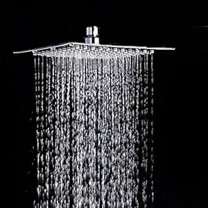 ZAP Hexa Ultra Square High Grade 304 Stainless Steel Over Head Showers (8X8, 8 inch, Silver, Chrome Finish)