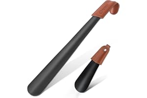 ZOMAKE Łyżka Do Butów Metalowy Zestaw Łyżek Do Butów O Długości 2-42 cm Łyżka Do Butów Ze Stali Nierdzewnej Ze Skórzanym Paskiem,17 cm Mała Łyżka Do Butów(42 I 17 cm)