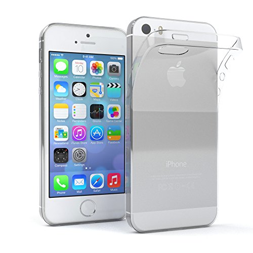 Apple iPhone 5 / 5S / SE SilikonhÃ¼lle & Panzerglas (9H) Schutz Set I von EAZY CASE I, Displayschutzglas, Panzerglas, SchutzhÃ¼lle ultra dÃ¼nn, TPU/Silikon HÃ¼lle, Backcover, transparent/kristallklar