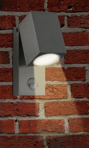 Ranex 5000.486 LED Wand Außenleuchte mit Bewegungsmelder / Aluminium-Glas / grau und quadratisch / bis ca. 90° ausklappbar - 2