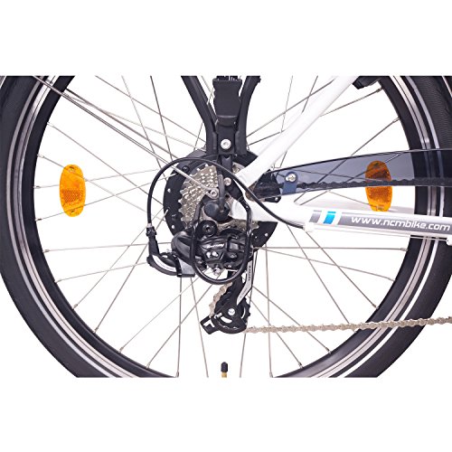 NCM Munich 28 Zoll Elektrofahrrad Herren/Damen Unisex Pedelec,E-Bike,City Rad, 36V 250W 14Ah Lithium-Ionen-Akku mit PANASONIC Zellen, weiß - 5