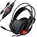 Produktbild ieGeek V9 7.1CH Virtual Surround Sound USB Gaming Headset LED Stereo Over-Ear- Kopfhörer Gaming Kopfhörer mit einziehbaren Mikrofon 2.5M USB Stecker und Verkabelt 2.5m Kabel für PC/Laptop (schwarz rot)