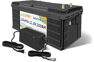 FLLYROWER Lifepo4 akumulator 12 V, 200 Ah, z ogniwami BMS i klasy A, akumulator litowy, 16500 głębokich cykli do trollingu, kampera, golfa, offgrid Home Energie