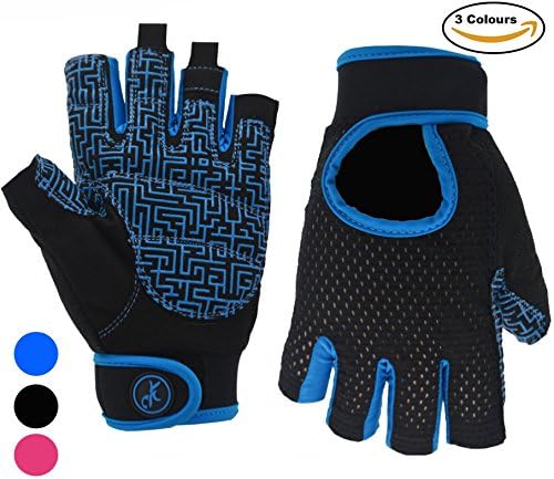 WOLFTEX Gym Fitness gloves for man and woman Weight Lifting Gloves Workout Bodybuilding Crossfit Breathable Powerlifting Wrist Support Training Exercise (Black, Medium)