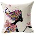 Produktbild Bestyou Blumenkissenbezüge Weihnachten Geschenk Leinen Baumwolle gedruckt Von Vintage Sofa-Kissen Kopfkissenbezug Schmetterlings-Mädchen