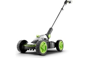 Gtech SLM50 Small Alloy Steel Lawnmower | Cordless Electric Lightweight Grab and Go | 2 Cutting Heights | 5200 RPM 10 Inch Width | 18 V | 30 mins Runtime, Grey/Green/White