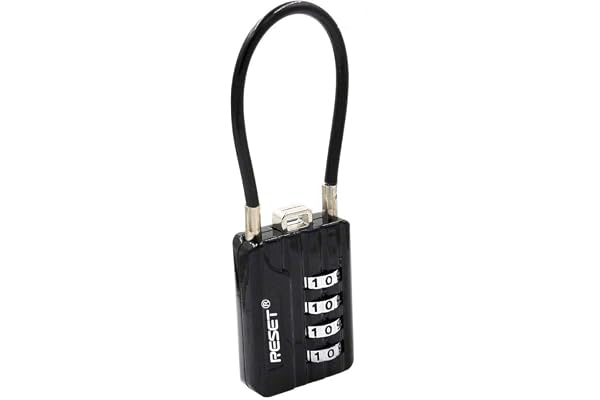 RESET-200 Kabellås med 4 siffror, 3 mm, 12 cm, 1 styck | Innehåller 1 lås. 12 cm avser bara vajern, utan låshus; vajern på 3