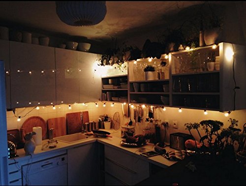 25Ft G40 Globus-Schnur-Licht,hängendes Innen- / im Freienschnur-Licht 25 G40 Glühbirne warmweiß für Bistro Pergola Hinterhof-Zelt-Markt-Café Gazebo Portal-Buchstaben-Parteien, ideal für die Terrasse, Café, Garten, Feste-Party-Dekoration - 6