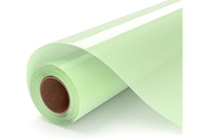 UIOK Sublimazione Vinile Termoadesivo per Cotone, Lucido Vinile Trasparente HTV per Sublimazione,12" X 5FT Vinile Lavare Durevole Sublimazione HTV per Tessuti di cotone Bianchi o Chiari (Lucido)