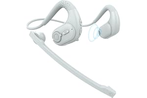 iDIGMALL Bluetooth Headset with Detachable Microphone, Multi-Point Wireless Headset w/DSP Noise Canceling Mic for Phone PC Laptop, Comfort & Light Open Ear headphones for Office Meeting Home Work, 12H