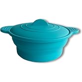 Foldable Silicone Steamer 900ml Oven and Microwave | Folding Steamer Case for Oven and Microwave, Steam and Oven, Easy to Sto