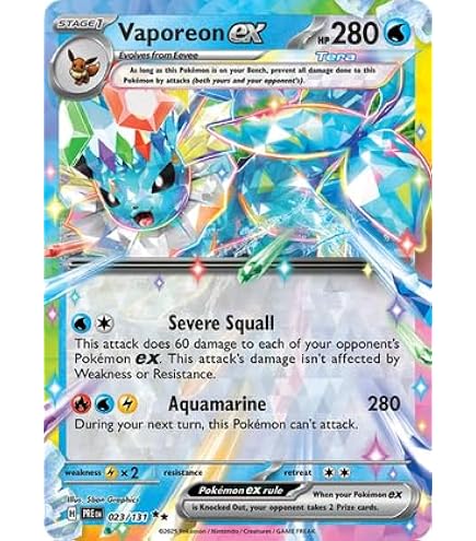 Carta Pokémon Glaceon Ex 026/131 – Evoluciones Prismáticas, Doble Rara, Aluminio Brillante – ¡Ideal Para Coleccionistas!